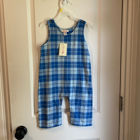 Sweetdil blue plaid longalls overalls jumpsuit 24m NWT - Picture 8 of 8